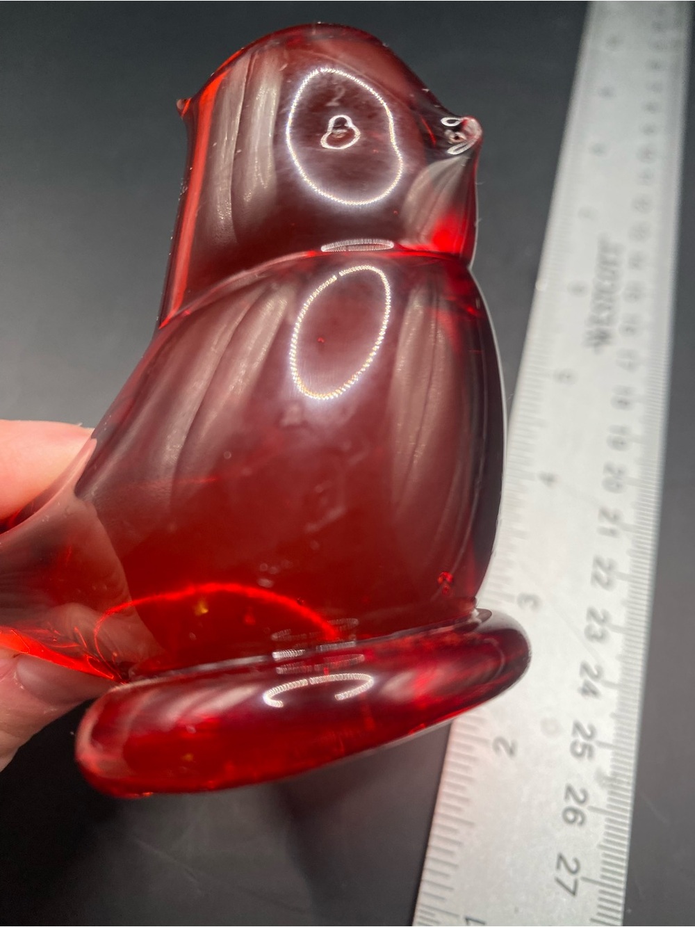 Vintage 1995 Ron Ray Signed Red Bird Glass Figurine - Picture 4 of 4